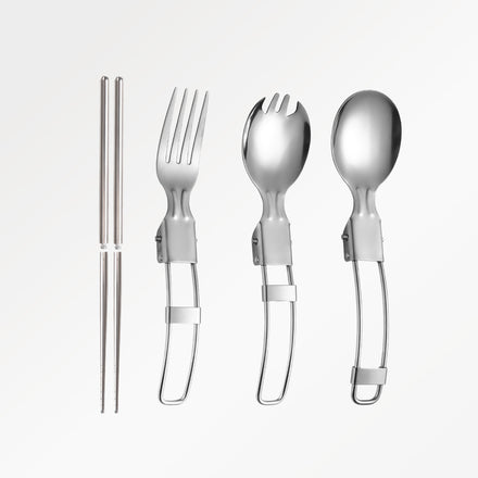 MOCKTAILHOUSE®×OUTDOOR 折りたたみカトラリー4点セット 収納袋付き