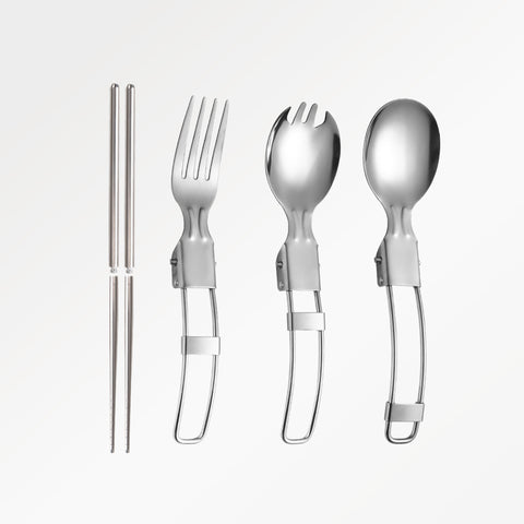 MOCKTAILHOUSE®×OUTDOOR 折りたたみカトラリー4点セット 収納袋付き