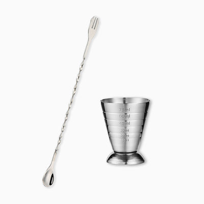 MOCKTAILHOUSE® ベーシックバーツールセット（目盛り付き計量カップ75ml）