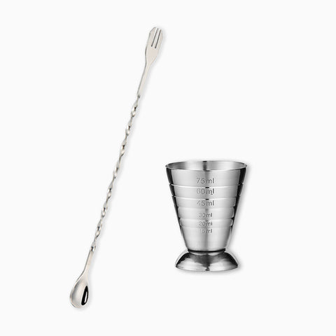 MOCKTAILHOUSE® ベーシックバーツールセット（目盛り付き計量カップ75ml）